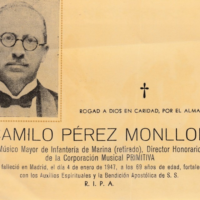 En el 75é aniversari de la seua mort: 'Lección ante la vida de Camilo Pérez Monllor', de Rafael Coloma Payá