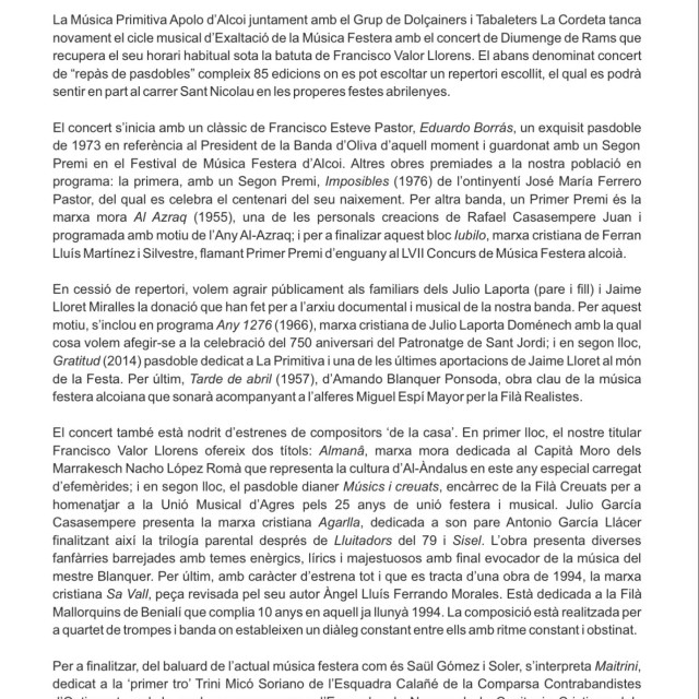 Música Primitiva Apolo d'Alcoi