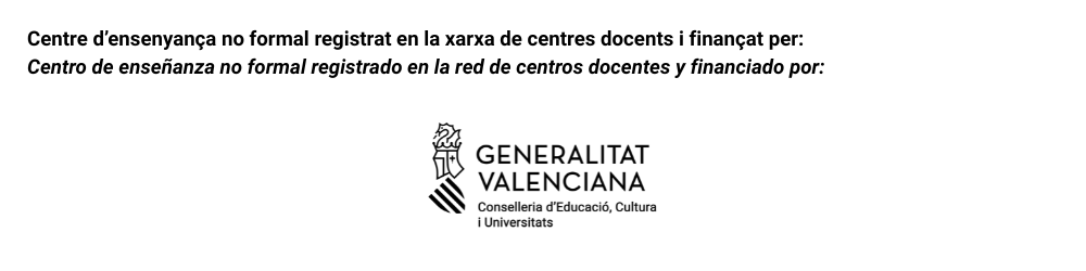 Centro de enseñanza no formal registrado en la red de centros docentes y financiado por: 